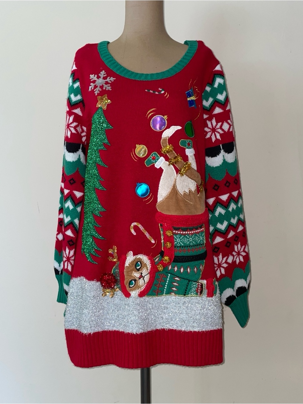 Festive/Holiday/Cat tunic sweater